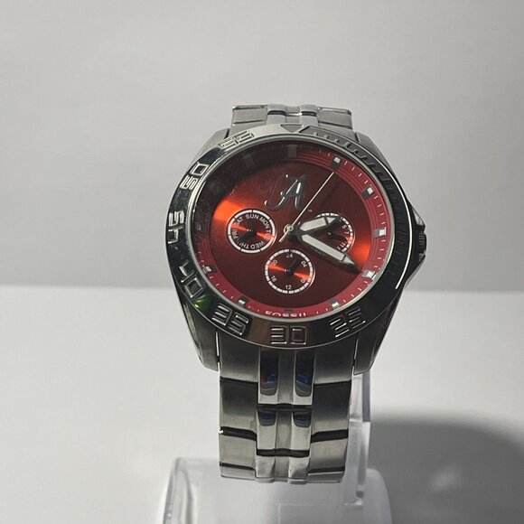 Alabama Crimson Tide NCAA Stainless-Steel Chronograph Men's Watch by Fossil NEW - Picture 2 of 7